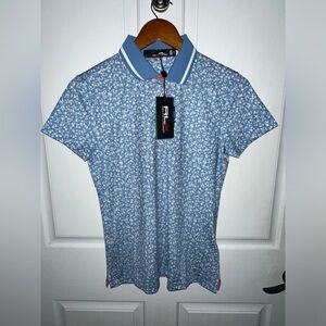 RLX Ralph Lauren Tailored Fit Floral Jersey Polo Shirt Field Floral Womens Small